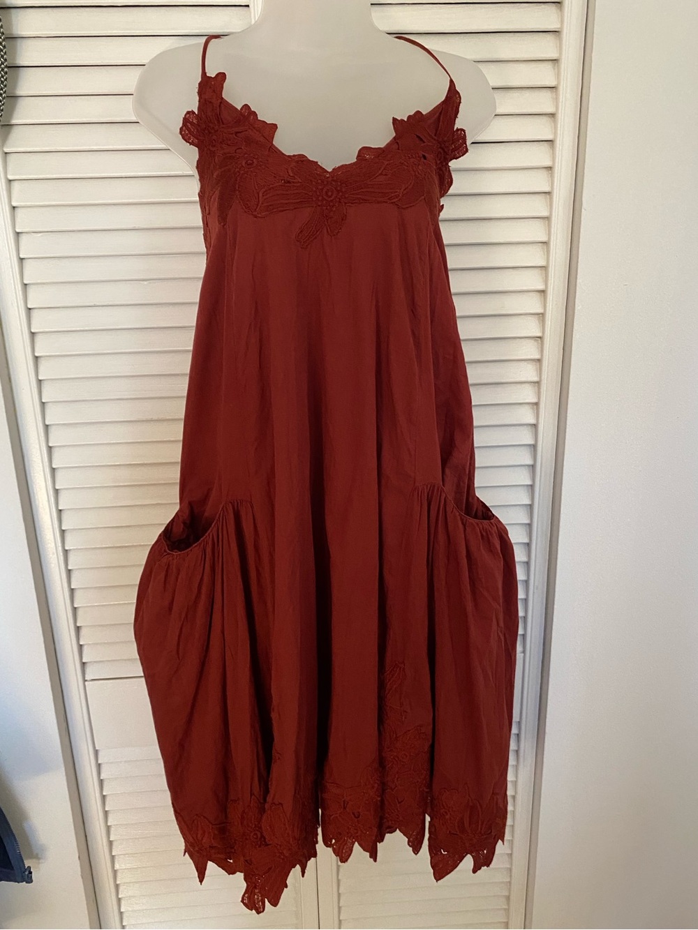 H&M Rust Red Trim Dress